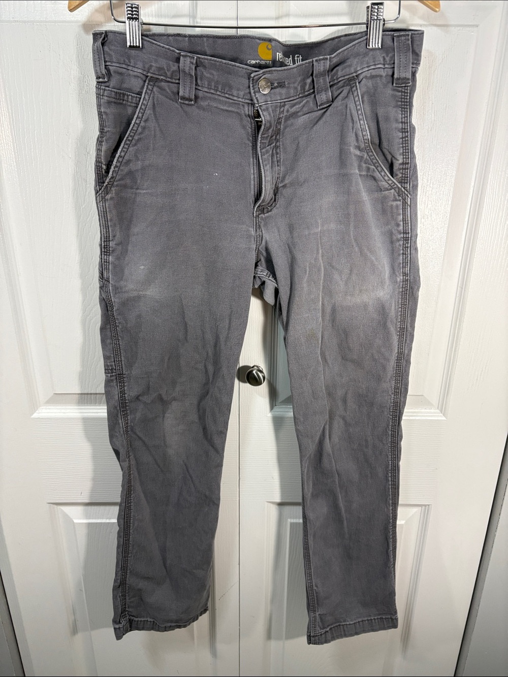 Carhartt Relaxed Fit Gray Utility Work Pants Men’s 32x30 Carpenter Workwear - Picture 3 of 12